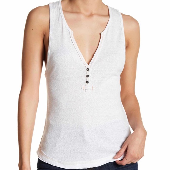 Free People Tops - FREE PEOPLE Henley Tank Top White size small s